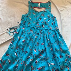 Blue Skater Dress with Heart Cutout